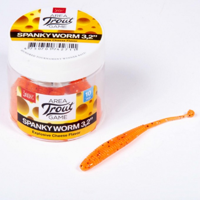 Слаги съедобные искусственные LUCKY JOHN PRO SERIES SPANKY WORM 3.2in (8 см), цвет 036 10Шт. 140161-036