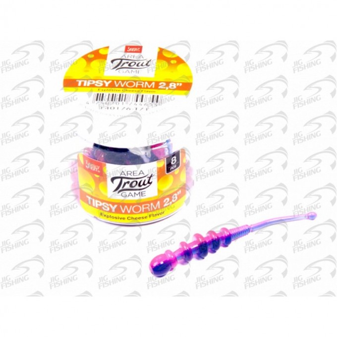 Слаги съедобные искусственные LUCKY JOHN PRO SERIES TIPSY WORM 2,8 in (71 мм), цвет T71, 8 шт 140176-T71
