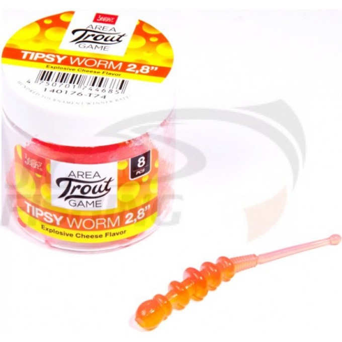 Слаги съедобные искусственные LUCKY JOHN PRO SERIES TIPSY WORM 2,8 in (71 мм), цвет T74, 8 шт 140176-T74