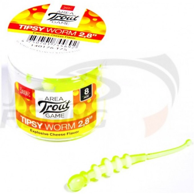 Слаги съедобные искусственные LUCKY JOHN PRO SERIES TIPSY WORM 2,8 in (71 мм), цвет T75, 8 шт 140176-T75